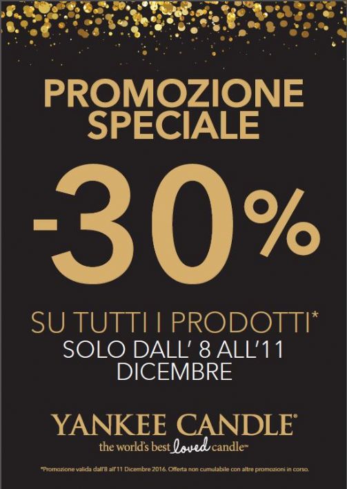 Promozione Yankee Candle Sconto 30%