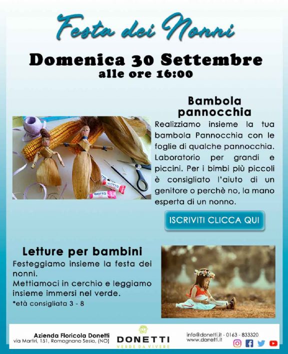 Festa dei nonni laboratori per bambini