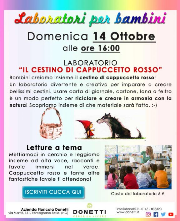 Iscriviti al laboratorio per bambini 