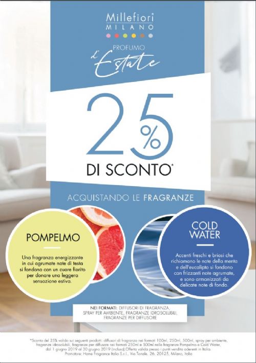 Promozione Profumo d'estate con Millefiori Milano