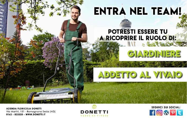 CERCHIAMO PERSONALE - ADDETTO VIVAIO